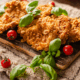 Mit Cornflakes panierte Schnitzel